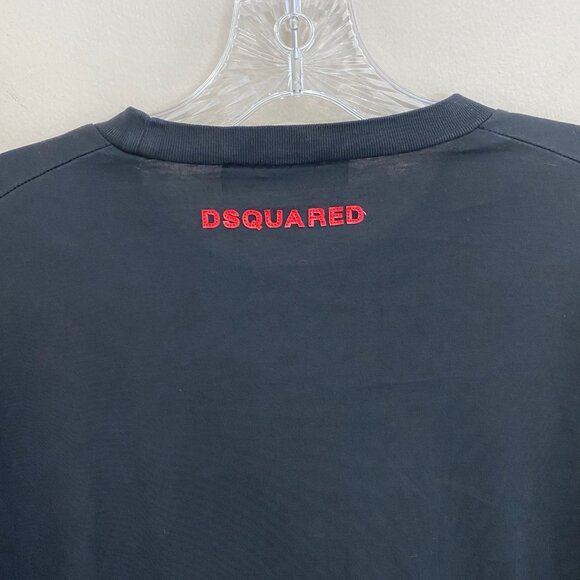 DSquared2 Kick Ass Patch Crew Neck T-Shirt *Black/Red* Sz XL - Picture 4 of 8